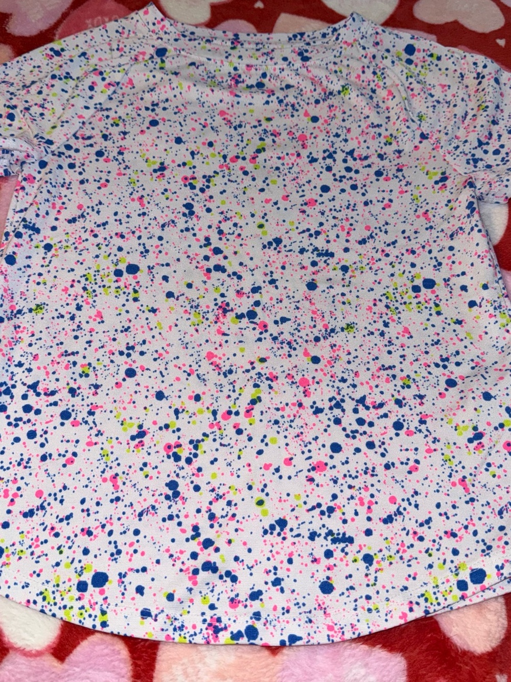 Athletic Works Girls Size S 6 6X Small Splattered Paint Shirt Top